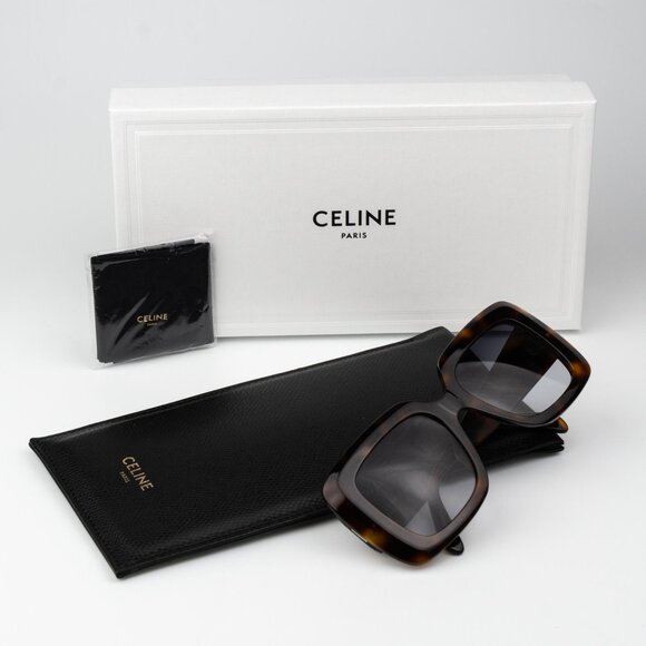 Celine 3 DOTS Women Sunglasses Havana Gradient Smoke Geometric CL40263I 53B - Picture 12 of 12